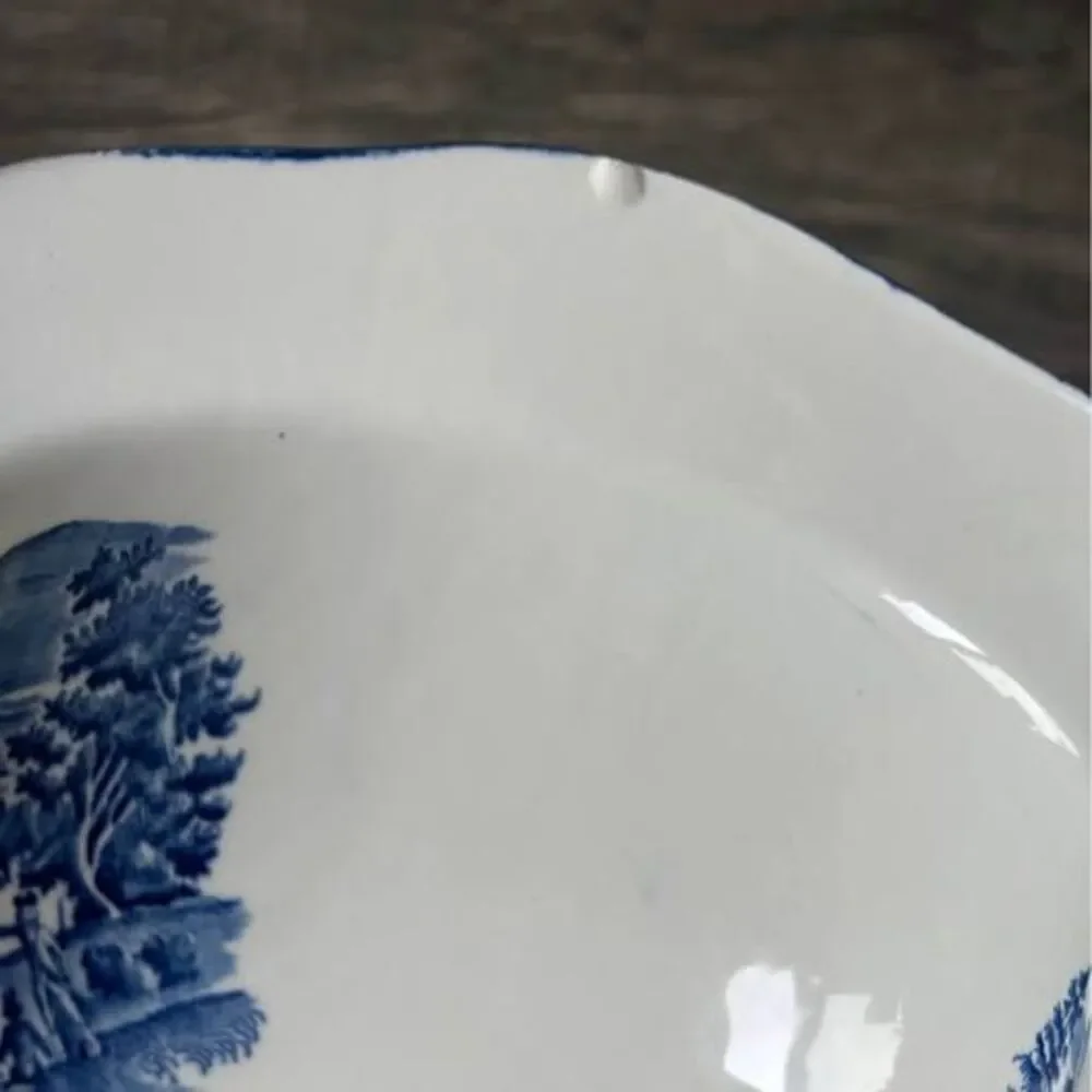 Vintage Blue and White Liberty Blue Boston Tea Party Casserole Dish with Lid